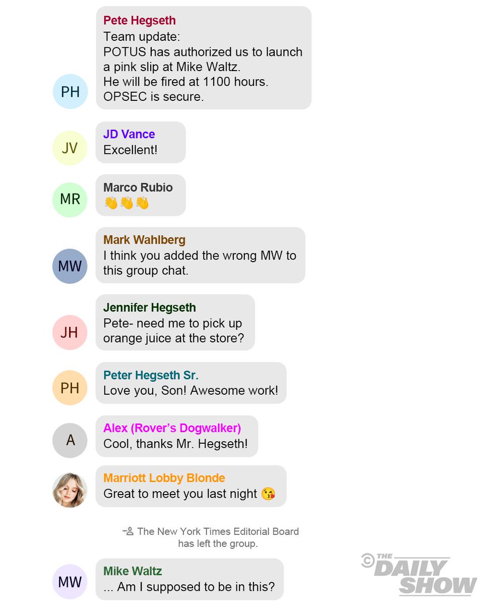 Breaking: Leaked group chat shows Pete Hegseth ordered firing of Mike Waltz