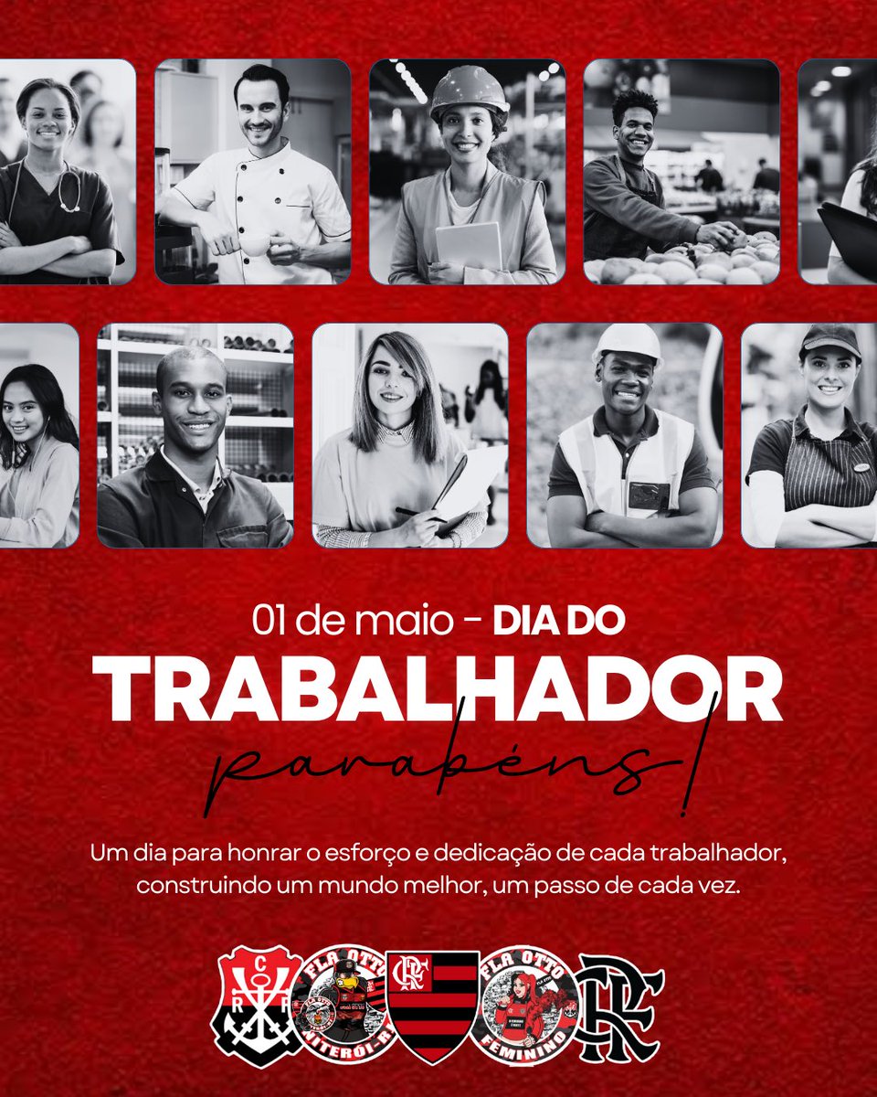 No #DiaDoTrabalhador, fica a nossa homenagem a todas e todos que se dedicam diariamente ao trabalho no Brasil e no mundo!

#flamengo #flaotto #naçãorubronegra #diadotrabalhador #niterói