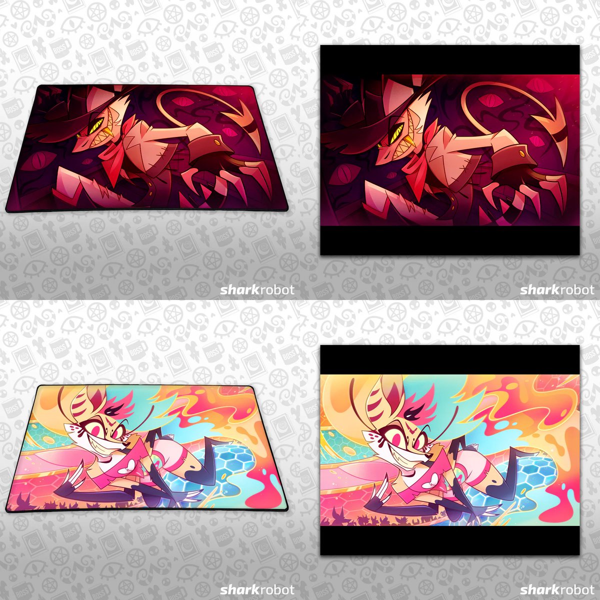 sinnawii's tweet image. ✨Helluva Spring sale is here! ✨ Probably the drop I contributed the most designs to so far 👀. So thankful to Morgana and the merch team for the opportunity to draw so many of my favs for this one. 💖✨ #HelluvaBoss #Sharkrobot