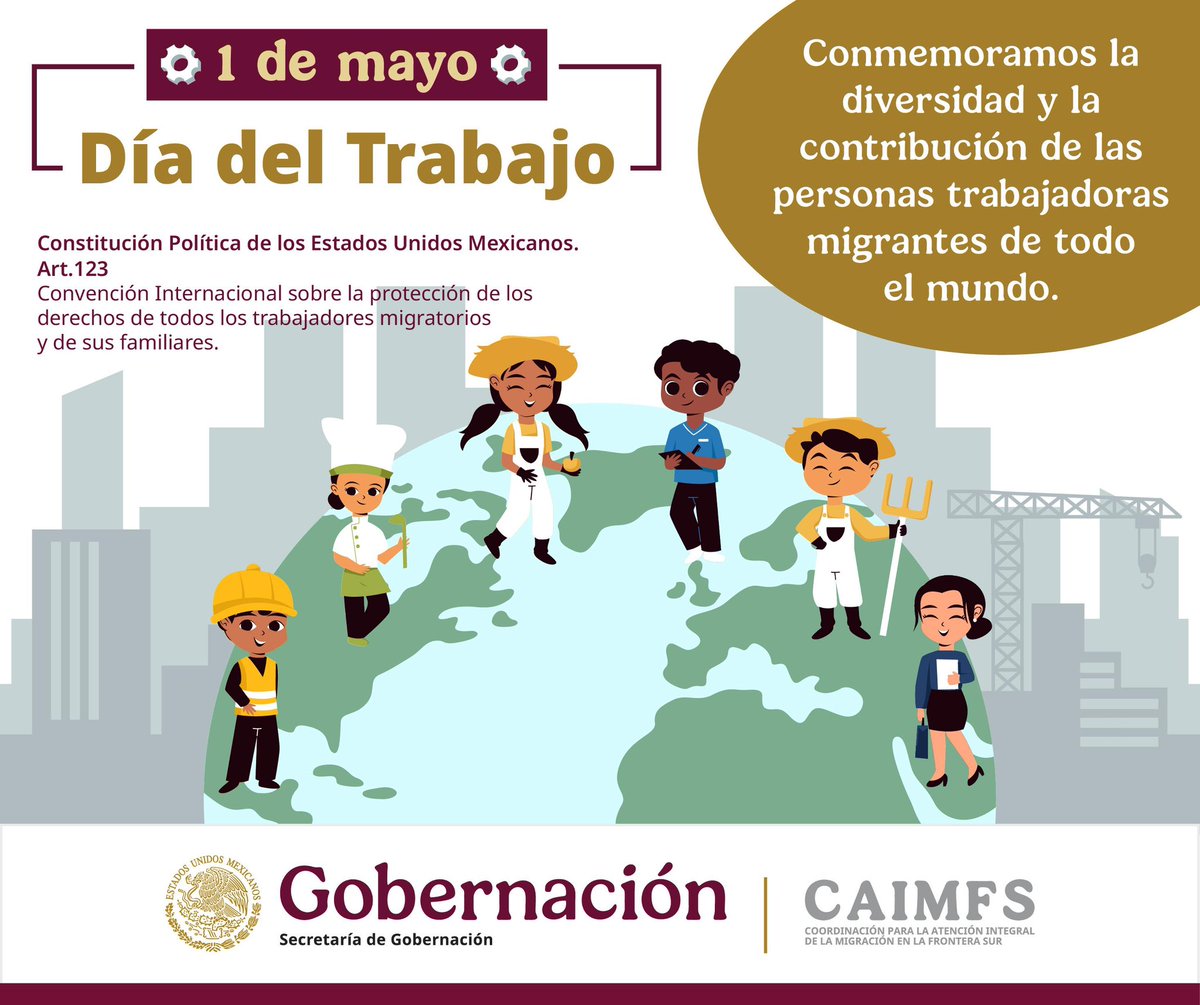 Antonio Hazael Ruíz Ortega (@hazaelruizo) on Twitter photo Desde la Coordinación para la Atención Integral de la Migración en la Frontera Sur #CAIMFS, conmemoramos el #DíaDelTrabajo reconociendo a las #PersonasMigrantes que contribuyen con su fuerza de trabajo al crecimiento económico de los países donde residen.
<a href="/rosaicela_/">Rosa Icela Rodríguez Velázquez</a> Desde la Coordinación para la Atención Integral de la Migración en la Frontera Sur #CAIMFS, conmemoramos el #DíaDelTrabajo reconociendo a las #PersonasMigrantes que contribuyen con su fuerza de trabajo al crecimiento económico de los países donde residen.
<a href="/rosaicela_/">Rosa Icela Rodríguez Velázquez</a>