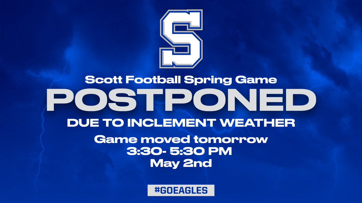 Game postponed to tomorrow!
