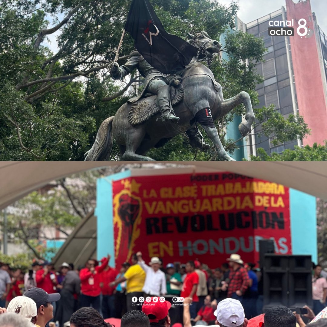 Canal8_hn's tweet photo. #Canal8 || ✊🏻🔴⚫️Desde la Concha Acústica del Parque Central de Tegucigalpa, miles de obreros participan este 1 de mayo en la gran movilización por el Día del Trabajador.
#DíaDelTrabajador #01DeMayo #DíadelaLuchaTrabajadoraylaClaseObrera #C8Informa https://t.co/eVa6UGf2tV