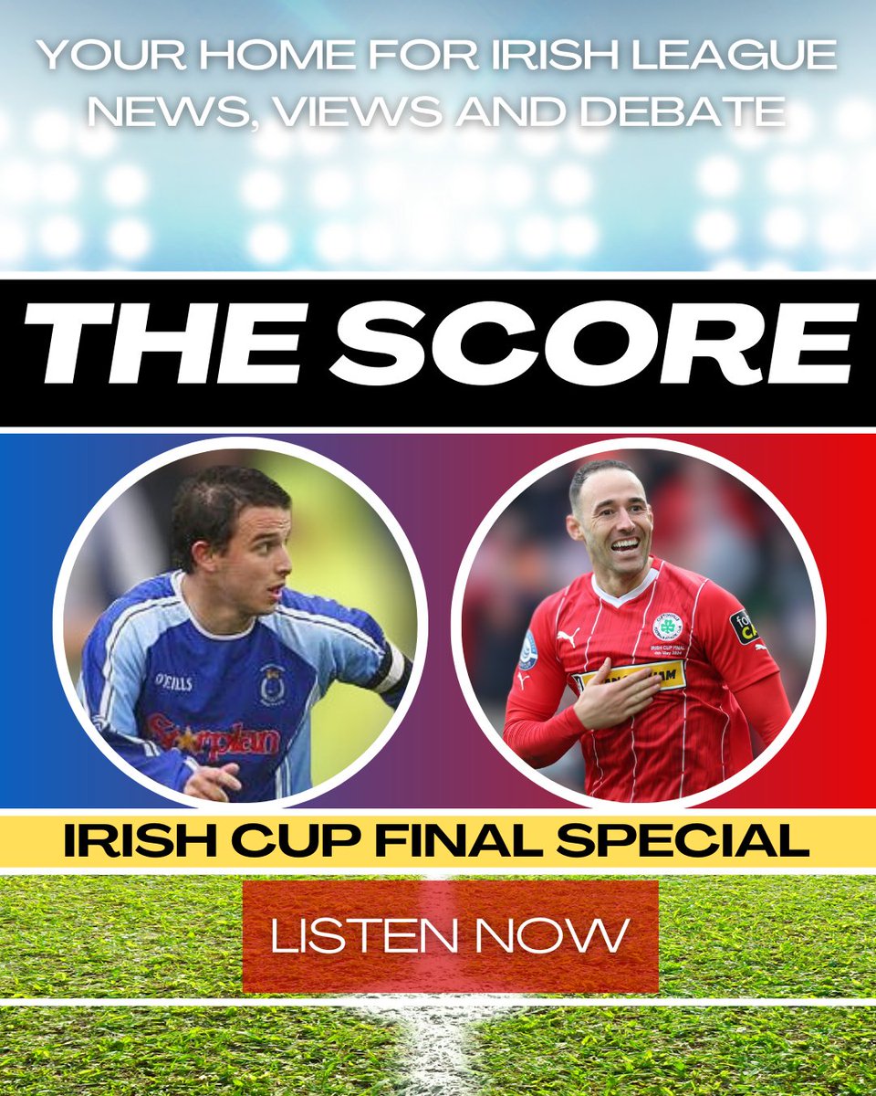 The Score (@thescoreni) on Twitter photo ๐๐ฎ๐ฌ๐ฎ๐ฑ ๐๐ฟ๐ถ๐๐ต ๐๐๐ฝ ๐๐ถ๐ป๐ฎ๐น ๐ฆ๐ฝ๐ฒ๐ฐ๐ถ๐ฎ๐น๐
Will it be underdogs <a href="/DgnSwifts/">Dungannon Swifts FC</a> or holders <a href="/cliftonvillefc/">Cliftonville FC</a> celebrating on Saturday evening?
<a href="/MClarkeShow/">Michael Clarke</a> chats to former Swifts midfielder <a href="/Mccabe16/">Shane mccabe</a> & ex-Reds forward <a href="/Ashford_Sam/">Sam Ashford</a>.
Listen now ๐ง: open.spotify.com/show/6MmnboUr2โฆ ๐๐ฎ๐ฌ๐ฎ๐ฑ ๐๐ฟ๐ถ๐๐ต ๐๐๐ฝ ๐๐ถ๐ป๐ฎ๐น ๐ฆ๐ฝ๐ฒ๐ฐ๐ถ๐ฎ๐น๐
Will it be underdogs <a href="/DgnSwifts/">Dungannon Swifts FC</a> or holders <a href="/cliftonvillefc/">Cliftonville FC</a> celebrating on Saturday evening?
<a href="/MClarkeShow/">Michael Clarke</a> chats to former Swifts midfielder <a href="/Mccabe16/">Shane mccabe</a> & ex-Reds forward <a href="/Ashford_Sam/">Sam Ashford</a>.
Listen now ๐ง: open.spotify.com/show/6MmnboUr2โฆ