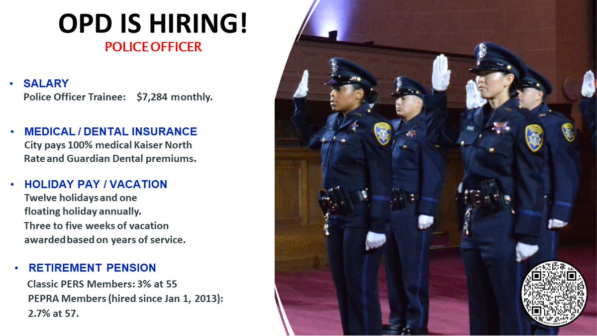 Oakland Police Dept. (@oaklandpoliceca) on Twitter photo Join us in supporting the <a href="/30x30initiative/">30x30: Advancing Women in Policing</a> to recruit and retain women in law enforcement. This is crucial to create a more inclusive and effective police force.
Diversity strengthens our community.
Make a difference!
Text OPDJobs to 510-330-2044. Join us in supporting the <a href="/30x30initiative/">30x30: Advancing Women in Policing</a> to recruit and retain women in law enforcement. This is crucial to create a more inclusive and effective police force.
Diversity strengthens our community.
Make a difference!
Text OPDJobs to 510-330-2044.