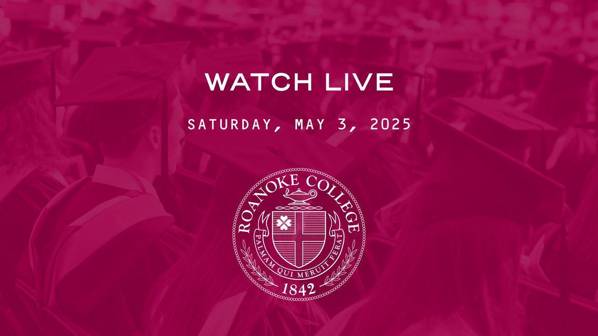 Watch the commencement ceremony online at roa.ke/grad25

#Maroons2025 #RoanokeCollege