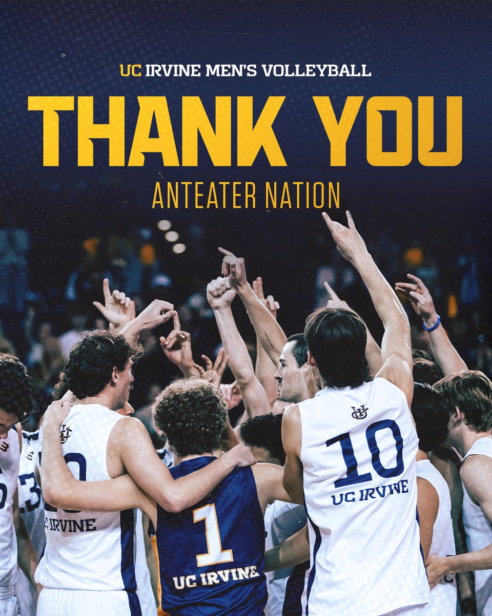 Thank you Anteater Nation for an amazing 2025 season. We are proud to play in front of such passionate and supportive fans every night, and can't wait to take the court again soon. In volleyball and beyond... Go 'Eaters!

#TogetherWeZot | #RipEm