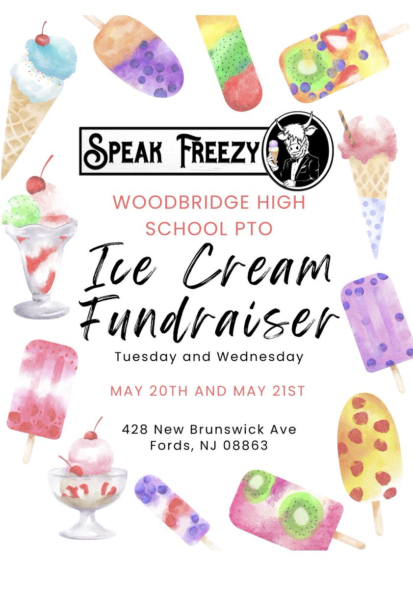 PTO has a yummy fundraiser coming up!!! Perfect for the warmer weather we are getting!!! May 20th and 21st. Just need to mention WHS PTO!!!! 🍦🍨❤️🖤