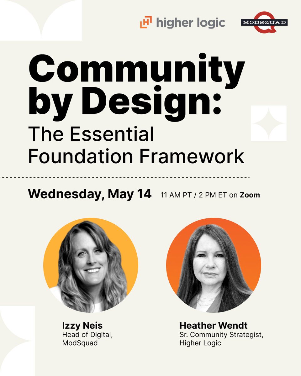 ModSquad (@modsquad) on Twitter photo If you're planning a new community—or trying to grow one—you won't want to miss this.
On May 14, our Head of Digital, Izzy Neis, joins Heather Wendt of <a href="/HigherLogic/">Higher Logic</a> to break down the key moments that make or break engagement.
They'll cover:
✅ The early decisions that shape If you're planning a new community—or trying to grow one—you won't want to miss this.
On May 14, our Head of Digital, Izzy Neis, joins Heather Wendt of <a href="/HigherLogic/">Higher Logic</a> to break down the key moments that make or break engagement.
They'll cover:
✅ The early decisions that shape