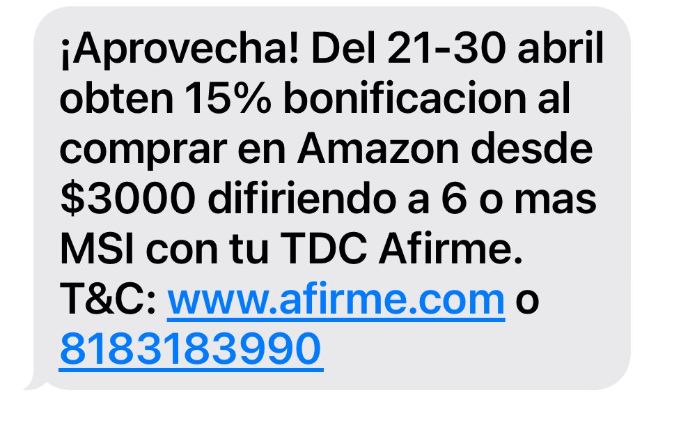 donelly75's tweet photo. @AfirmeBanco como me pueden ayudar porque recibí una promoción por SMS y me dicen que no procede que lo cheque con Amazon https://t.co/KAiGBGoe2H