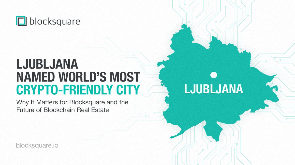 blocksquare_io's tweet photo. Multipolitan 2025 Index has crowned Ljubljana, Slovenia the most crypto-friendly city in the world, as featured on @Cointelegraph and it’s no coincidence that @blocksquare_io calls it home.  

From student housing to legal land registry integration, RWA tokenization isn’t theory. It’s live.  

Read the full story on our blog: https://t.co/TUqUMNQYry 

#RealEstate #RWA $BST