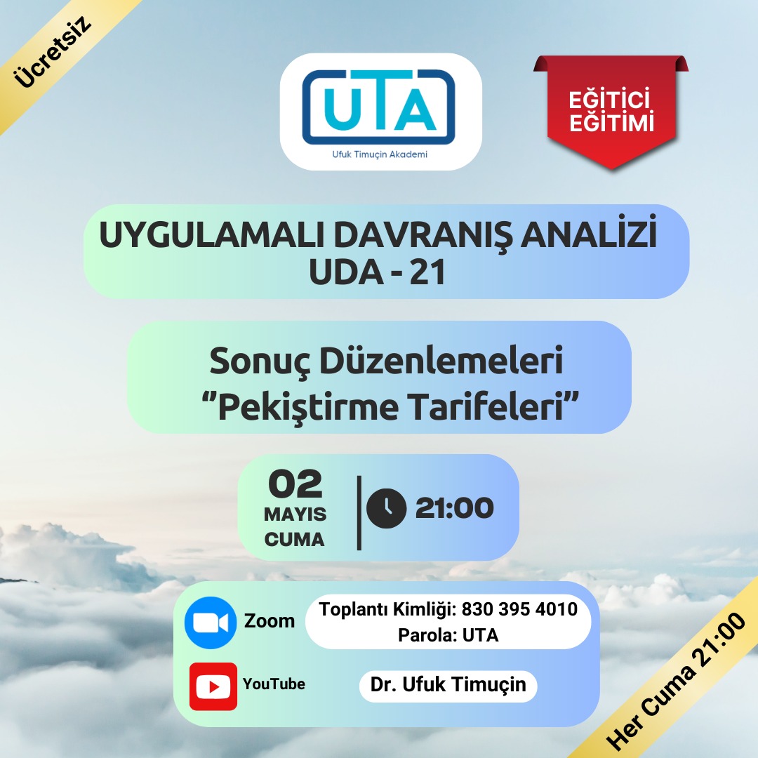 Zoom Linki
us06web.zoom.us/j/8303954010?p…
#özeleğitim
#otizm
#özelçocuklar
#abaterapi
#uygulamalıdavranışanalizi