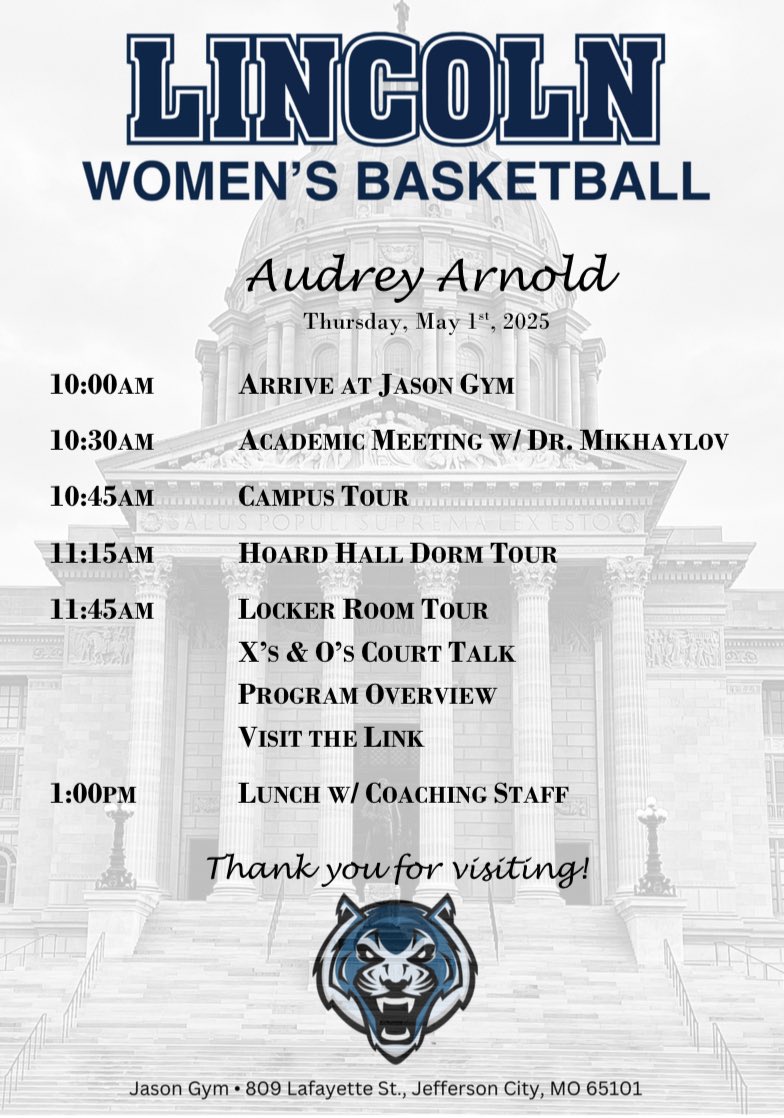 Had a great visit at <a href="/LUMO_WBB/">LUMO Women’s Basketball</a> Thanks to <a href="/Ahouston5/">Addae Houston</a> <a href="/coacherickson3/">Leonard Erickson</a> for taking the time and for the offer!

<a href="/MissouriPhenom/">Phenom Basketball</a> 
<a href="/greglogs/">Greg Logsdon</a>