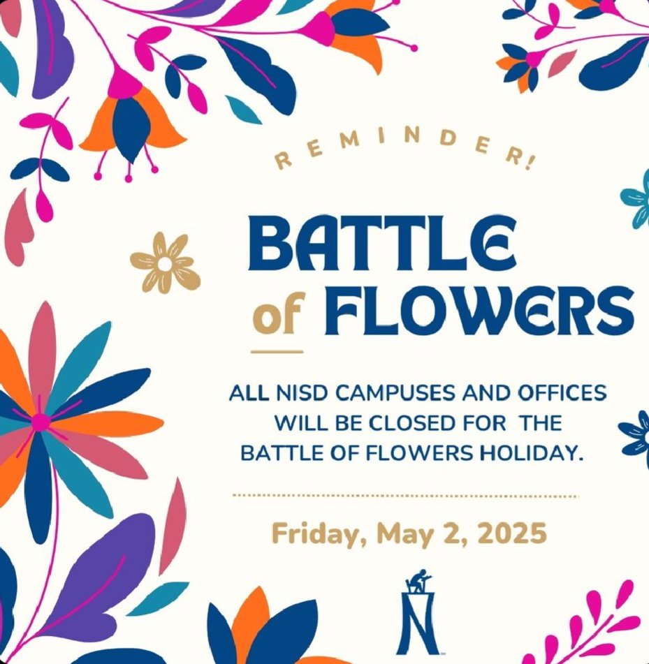 Reminder there is no school tomorrow. Viva Fiesta, Stingrays!