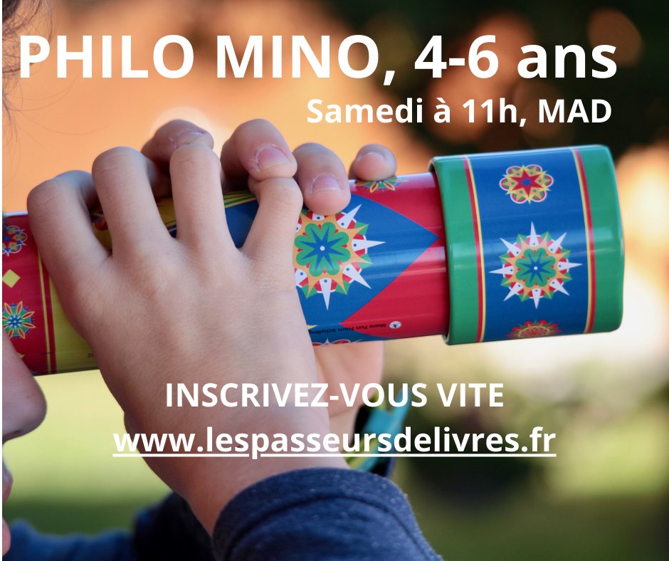 📷📷Philo Mino
Faire de la philo avec simplicité et sans en prendre conscience! 
Public 4-6 ans.
Inscription sur lespasseursdelivres.fr
Samedi à 11h, salle d'atelier, Médiathèque Alphonse Daudet, Alès.
#philosophie #jeunesse #pedagogie #enfance #apprendre #enseignement