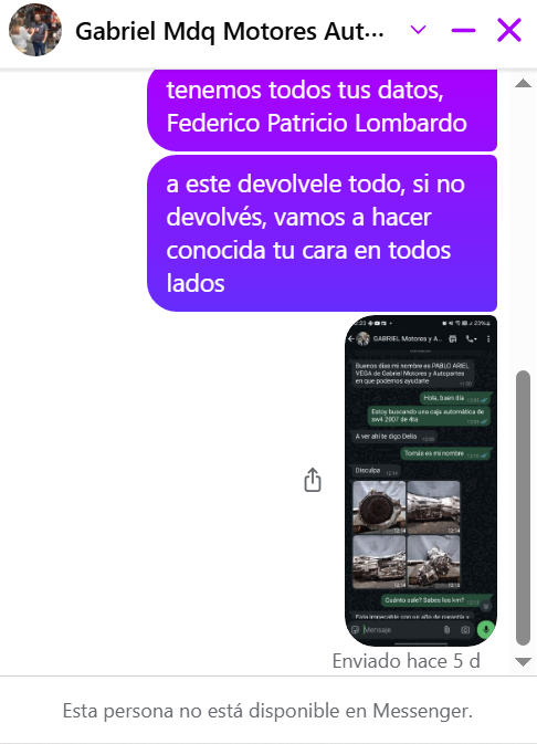 Kukas_domados's tweet image. Este es Federico Patricio Lombardo, el estafador K del Senasa

Se hace pasar por vendedor de autopartes en fb, engaña a sus víctimas por whatsapp y después bloquea. Ya cambió varias veces el chip para que no lo agarren, pero lamentablemente para él, hoy esa suerte se le terminó