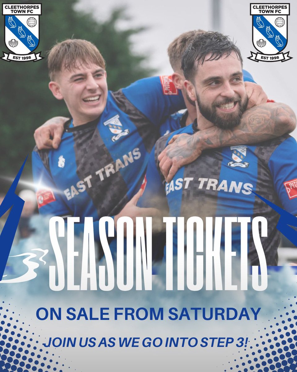 (C)leethorpes Town FC (@cleetownfc) on Twitter photo Have you got your season ticket for the exciting season ahead ๐ค
Join the Owls as we head into new territory in the <a href="/NorthernPremLge/">The Pitching In Northern Premier League</a>
Order your EARLY BIRD season ticket now and save money too
pitchero.com/clubs/cleethorโฆ Have you got your season ticket for the exciting season ahead ๐ค
Join the Owls as we head into new territory in the <a href="/NorthernPremLge/">The Pitching In Northern Premier League</a>
Order your EARLY BIRD season ticket now and save money too
pitchero.com/clubs/cleethorโฆ