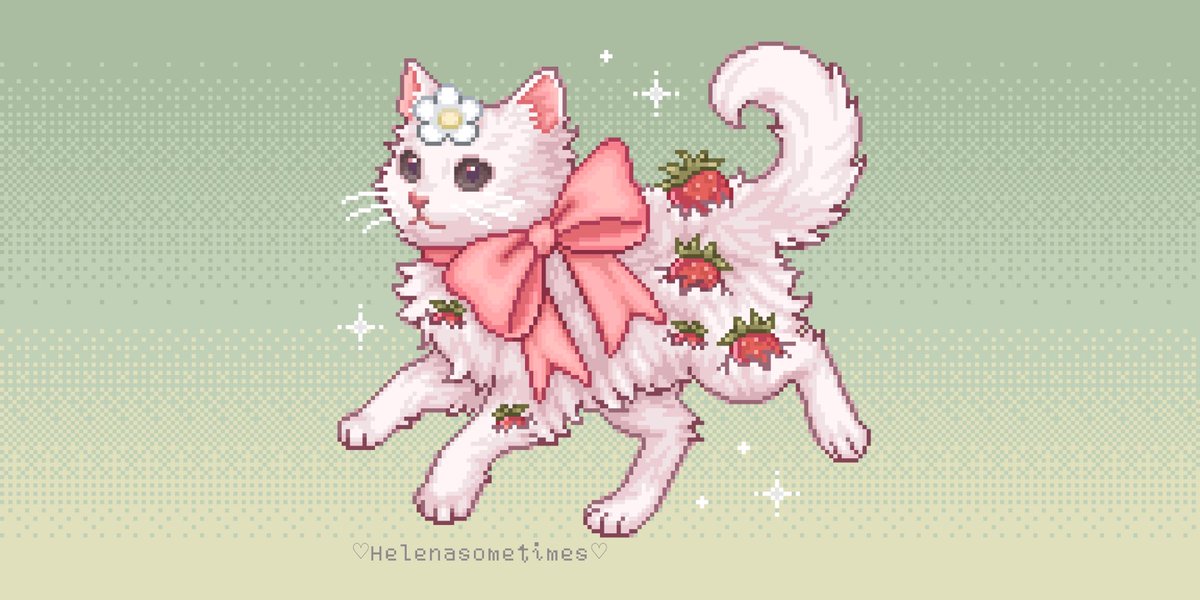 🐈🍓
#pixelart #ドット絵  #art