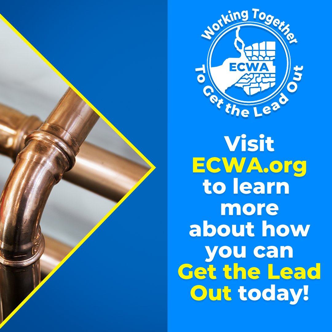 Contact ECWA to test your service line, plumbing fixtures, and drinking water for free as we work together to Get the Lead Out!

To learn more, please visit my.ecwa.org/GetTheLeadOut
