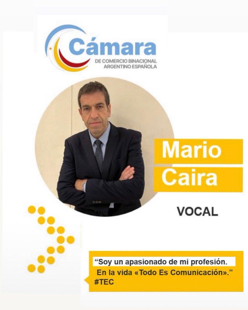 Es un honor formar parte de la “Cámara de Comercio Binacional Argentino 🇦🇷 Española 🇪🇸”

🌎Los invito a conocer los beneficios estratégicos, enfocados en ✔️networking ✔️visibilidad ✔️formación y ✔️acceso a oportunidades de negocio con el fin de fortalecer la comunidad empresarial