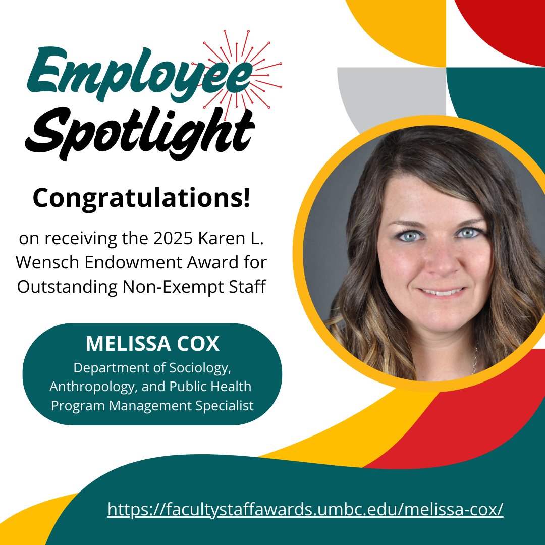 Center for Health, Equity, & Aging (CHEA) at UMBC (@umbc_chea) on Twitter photo Huge congratulations to Melissa Rose Cox, the amazing brain behind our (very) complicated multidisciplinary (and multilevel) course schedules, and so much more!! This award is given to 1 person at UMBC each year. ๐
<a href="/UMBC_CAHSS/">UMBC CAHSS</a> <a href="/UMBC/">UMBC</a> <a href="/Gero_UMB_UMBC/">UMB & UMBC Gerontology Ph.D. Program</a> Huge congratulations to Melissa Rose Cox, the amazing brain behind our (very) complicated multidisciplinary (and multilevel) course schedules, and so much more!! This award is given to 1 person at UMBC each year. ๐
<a href="/UMBC_CAHSS/">UMBC CAHSS</a> <a href="/UMBC/">UMBC</a> <a href="/Gero_UMB_UMBC/">UMB & UMBC Gerontology Ph.D. Program</a>