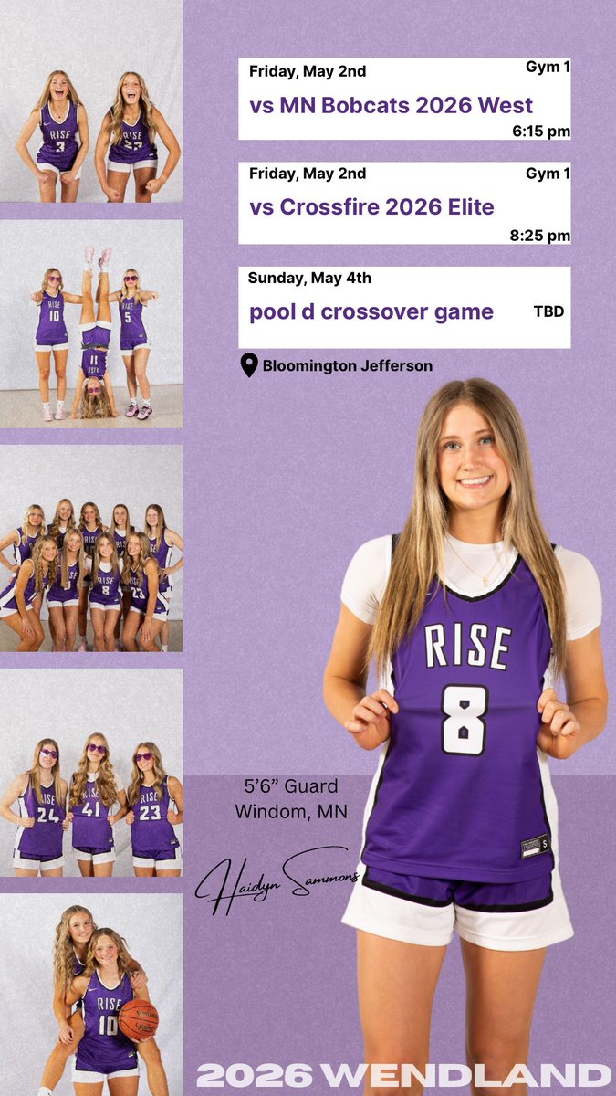 MN Rise 2026 Wendland 
Weekend Schedule: