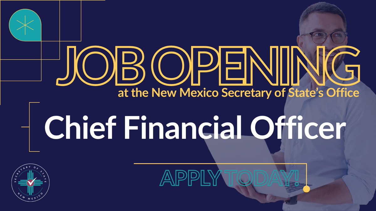 Exciting opportunity available! We're hiring for a Chief Financial Officer. We offer competitive salaries, great benefits, a hybrid work schedule &amp; much more. Think you'd be a good fit or know someone who is? Learn more and apply today: sos.nm.gov/about-the-offi…