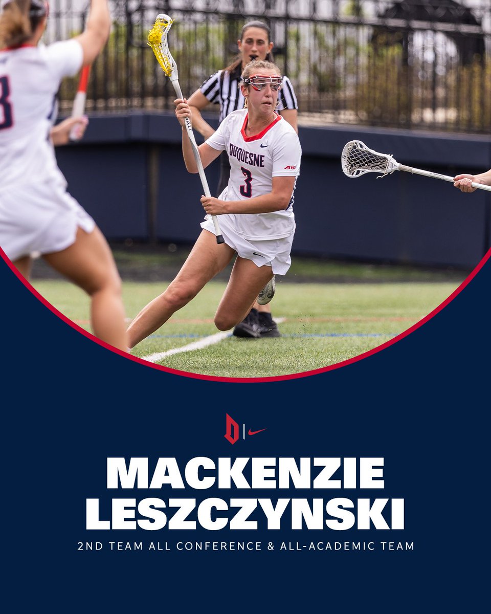 Duquesne Lacrosse (@duqlax) on Twitter photo 🔥 FOUR straight years of postseason honors!
Mackenzie Leszczynski does it again!
🫡 Second Team All-<a href="/atlantic10/">Atlantic 10 Conference</a>
📚 All-Academic Team
→ goduquesne.com/news/2025/5/1/… 🔥 FOUR straight years of postseason honors!
Mackenzie Leszczynski does it again!
🫡 Second Team All-<a href="/atlantic10/">Atlantic 10 Conference</a>
📚 All-Academic Team
→ goduquesne.com/news/2025/5/1/…