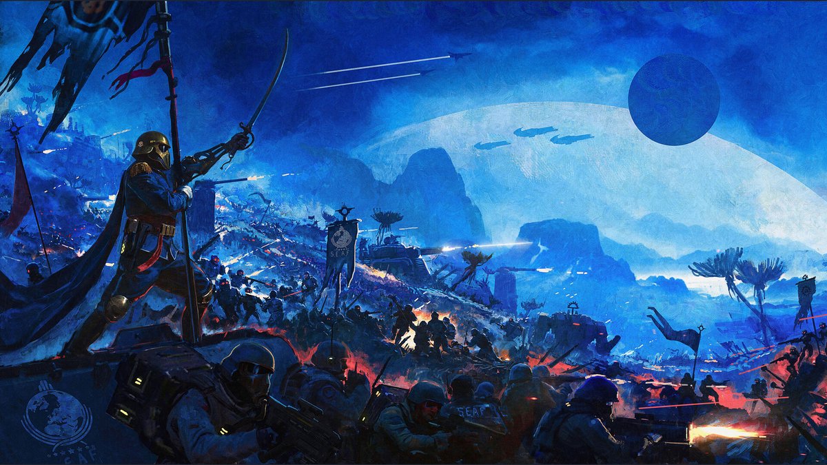 Helldivers_NOW's tweet photo. #Helldivers2 | #Helldivers2Art 

Battle of Malevelon Creek (Romanticized) by @LionelSchramm https://t.co/5xgVtNtyo9
