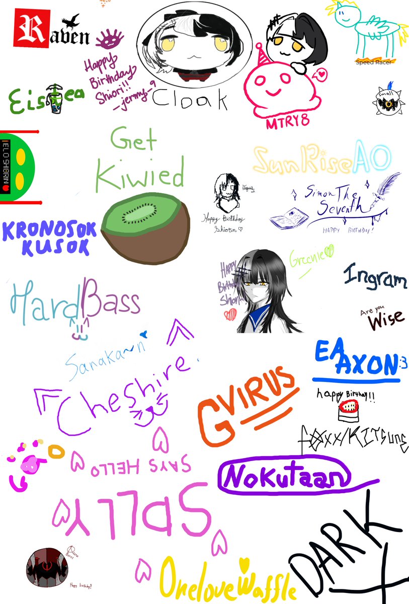 PreChatArtClub's tweet photo. This is part 2 of your gifts, Shiorin!

We have a message board with some lovely messages written by your amazing Novelites here: https://t.co/4jKzlymsYP

And a lovely birthday card!! We hope you have a great birthday!!

#ShiorinOnAir #partyvella2025 https://t.co/FAkwPzXKbm