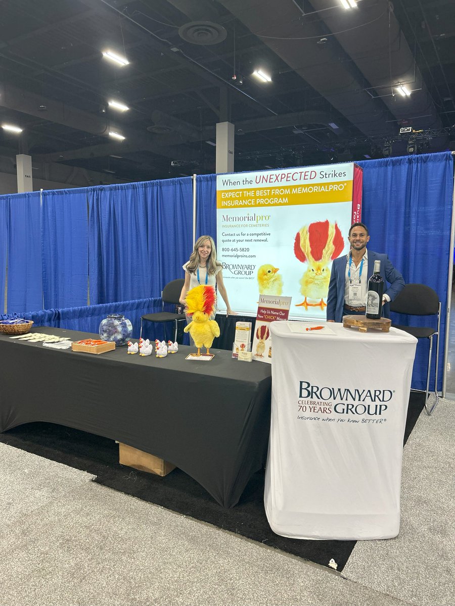 Brownyard's tweet image. Domenic, Tara &amp;amp; Charlize can&apos;t wait to see everyone this week at the @iccfa Experience. Step on up to MemorialPro&apos;s booth (#1466) to find an #insurancesolution for you and while you&apos;re there, help us name our new mascot for a chance to win a $100 AMEX gift card. #ICCFAExperience