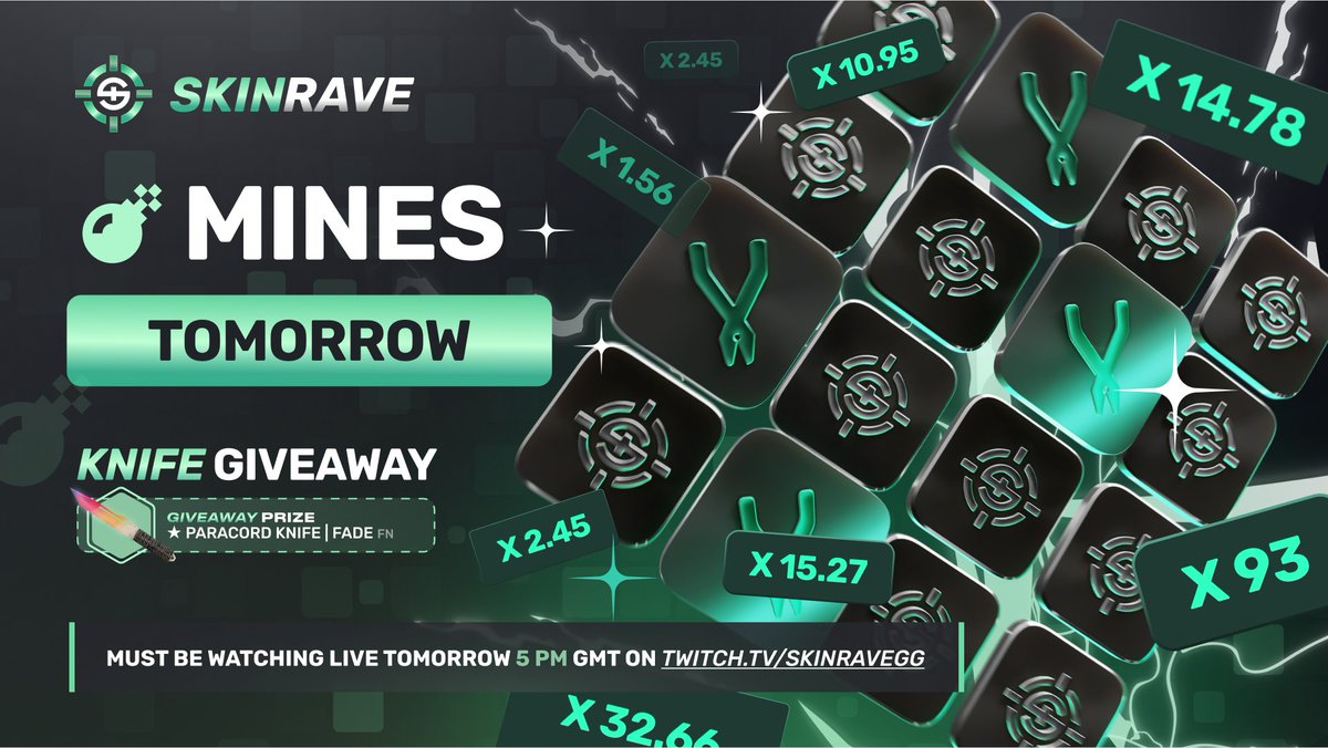 skinravegg's tweet photo. MINES DROPS TOMORROW 🚨

B2B bangers continue — we're not slowing down. Mines launches tomorrow. Get ready. 💣🔥

🎁FN Paracord knife l Fade Giveaway
🟢To enter:
1⃣RT/Follow
2⃣Comment your twitch name
3⃣Watch live on https://t.co/0kWJ01shD5
4⃣Be lvl 45+ on https://t.co/f2fNaccF7r https://t.co/cidL57PdYH