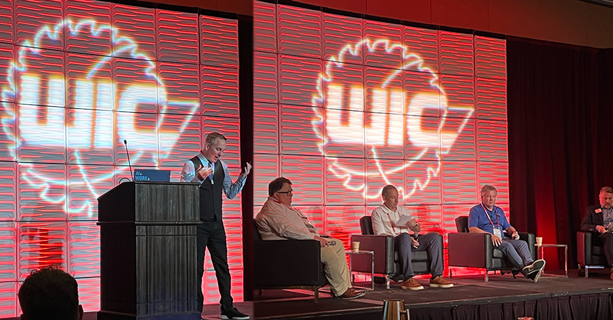 The packed lineup of speakers &amp; panels at the 2025 Wood Industry Conference today started strong with former Google leader Dan Chuparkoff showing us how to stay ahead of the AI curve &amp; a panel discussion on the growing market for Mass Timber #woodworking #manufacturing #WIC2025