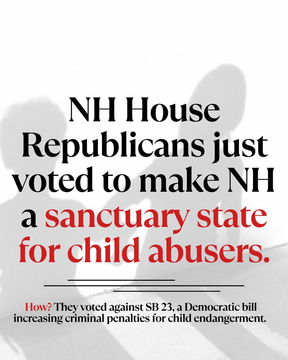 NH House Democrats (@nhhousedems) on Twitter photo SB 23 protects kids from serious harm + holds adults accountable for child endangerment. While <a href="/NHGOP/">New Hampshire Republican Party</a> are gutting child protection oversight, taxing families on Medicaid, + reintroducing preventable diseases in our schools, we’re standing up for children’s safety. #NHPolitics SB 23 protects kids from serious harm + holds adults accountable for child endangerment. While <a href="/NHGOP/">New Hampshire Republican Party</a> are gutting child protection oversight, taxing families on Medicaid, + reintroducing preventable diseases in our schools, we’re standing up for children’s safety. #NHPolitics
