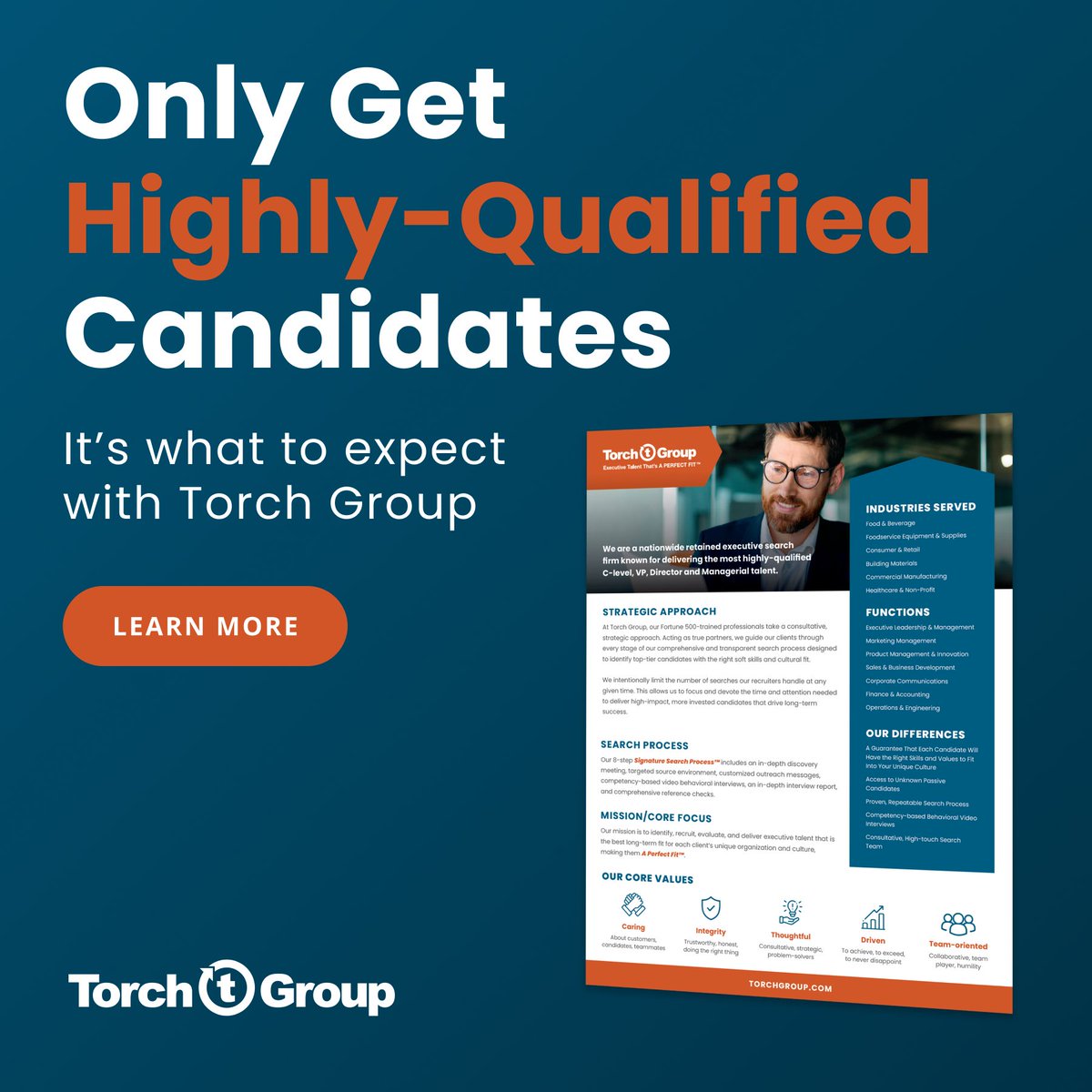 Get our brochure to learn more about what you can expect when you partner with Torch Group on your next search:
torchgroup.com/.../Torch-Grou…

#executivesearch #leadershiphiring #strategicrecruiting #culturalfit #TorchGroup
