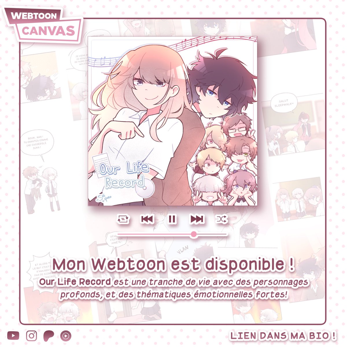 📄 Our Life Record 💿 - Nouveauté 

L'épisode 8 de la série est sorti aujourd'hui ! ✨
Retrouve l'épisode dès maintenant sur Webtoon Canvas ! 

webtoons.com/fr/canvas/our-…