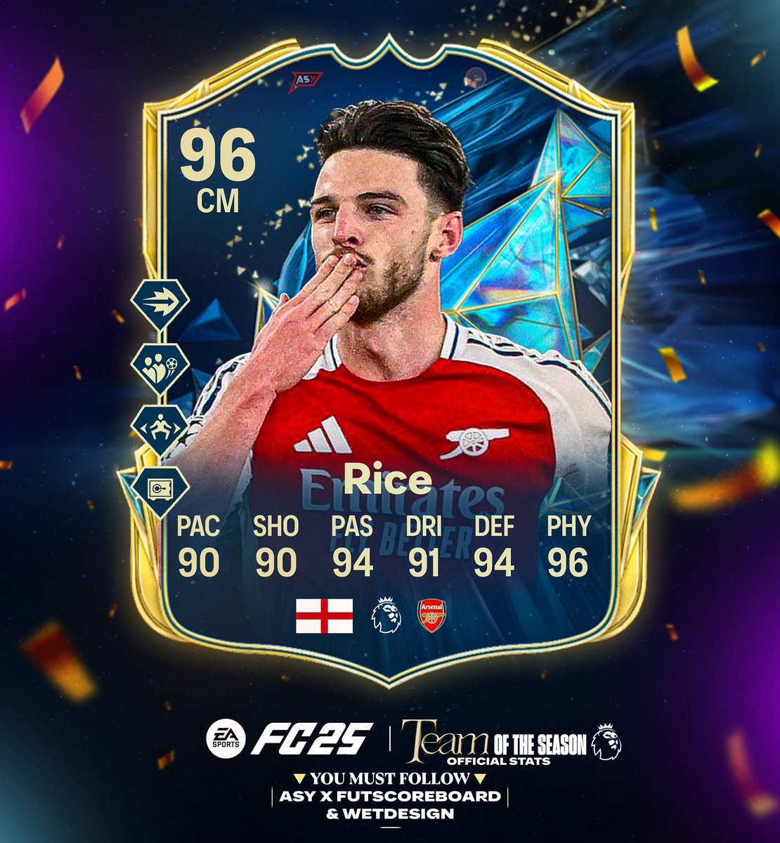 🚨 RICE 🏴󠁧󠁢󠁥󠁮󠁧󠁿 TOTS OFFICIAL CARD🚨

OFFICIAL STATS ✅
OFFICIAL PS+ ✅