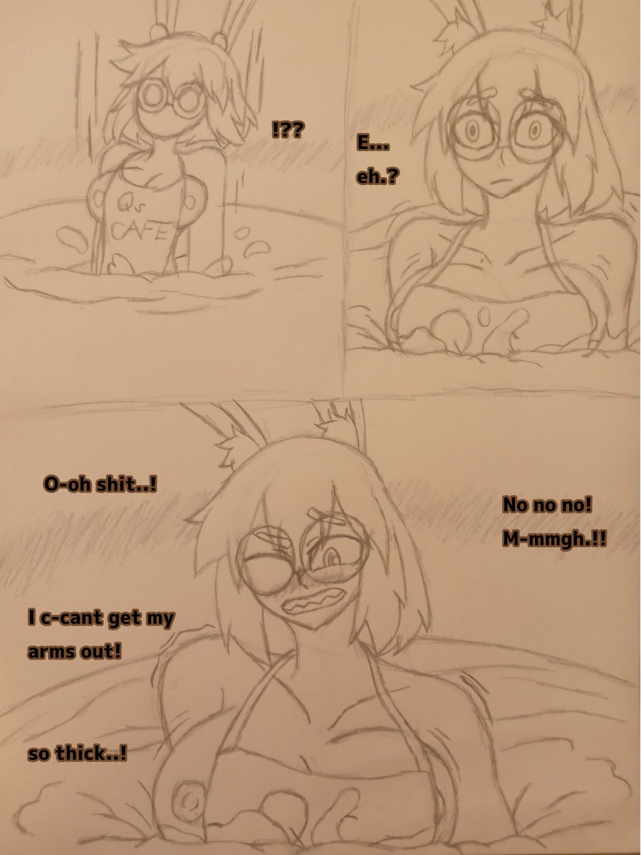 A lil comic for <a href="/QuicksandBunny/">🤎 QSBunny, Bog Peril Bitch 🐰</a> 

#qs #mud #stuckfetish