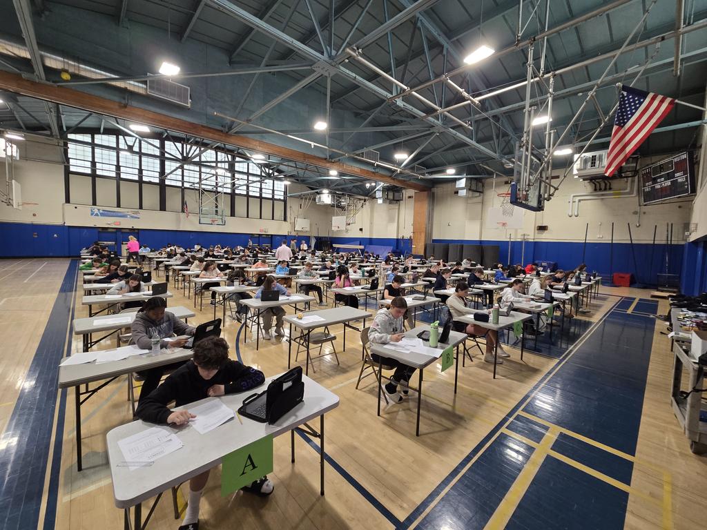 LBMS 8th grade Algebra students taking their Mock regents.  GOOD LUCK Math scholars!!