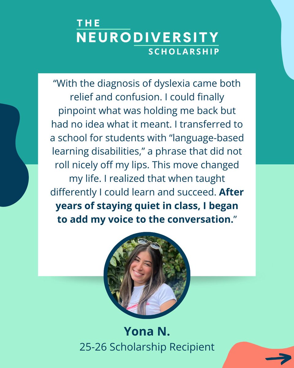 🎉 Meet 4 recipients of our 25–26 Neurodiversity Scholarship!

These future educators &amp; advocates are using their voices to create change.

💬 Hana, Bella, Angel, &amp; Yona
🔗 thendalliance.org/2025-scholarsh…

#NeurodivergentAndProud #TheNDAlliance #LearnDifferently