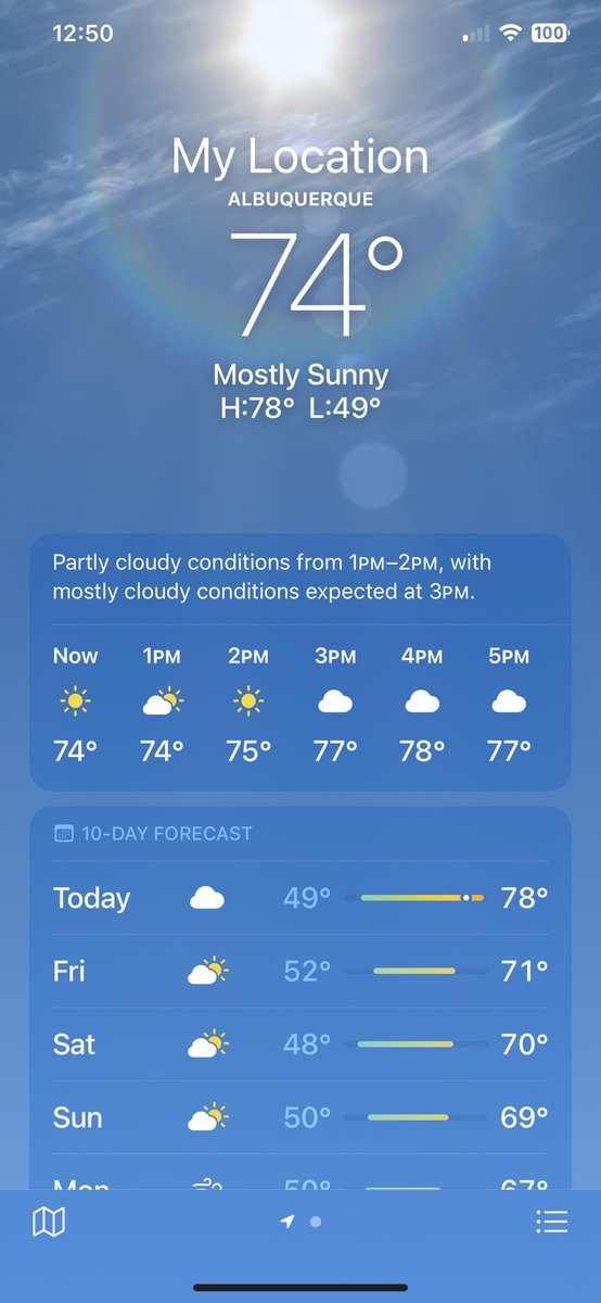 chris5005's tweet image. We got the radioactive ring around the sun in the weather app also! 🙄 #TheClearSkiesMovement #Geoengineering #CrimesAgainstHumanity