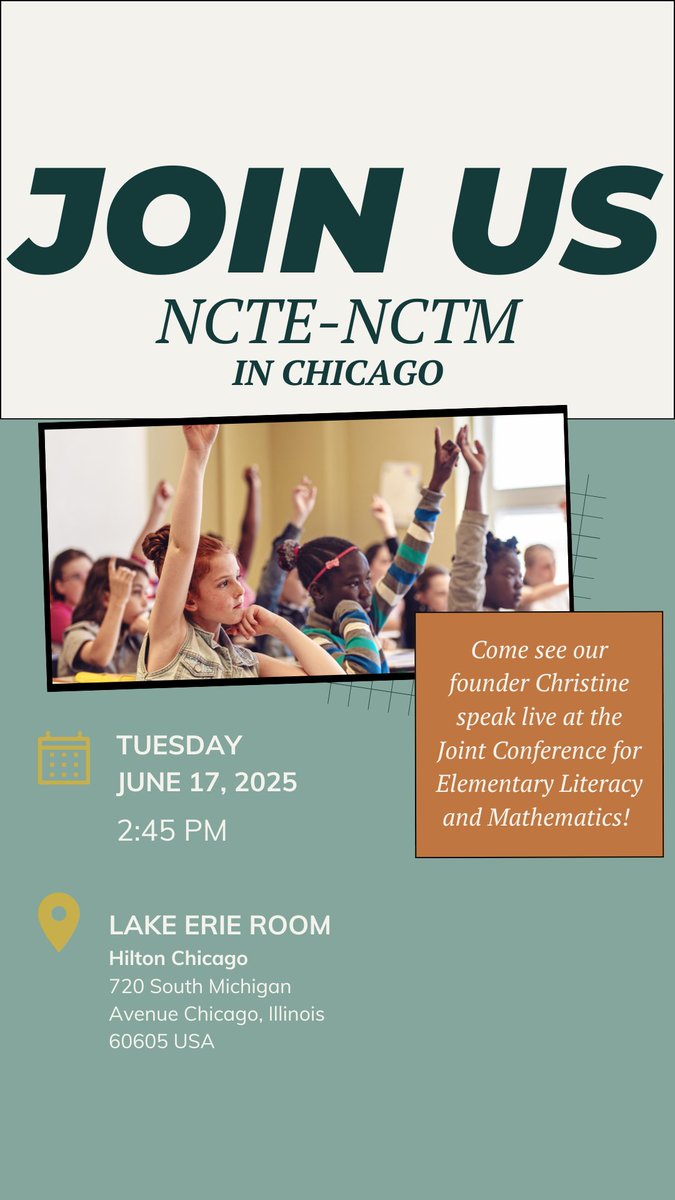 SeeStructure's tweet image. Join us in Chicago! Our founder, Christine Size, will be speaking live at the @NCTM conference ⚡️

nctm.org/ncte-nctm2025/#

#nctm #matheducation #elementarymath