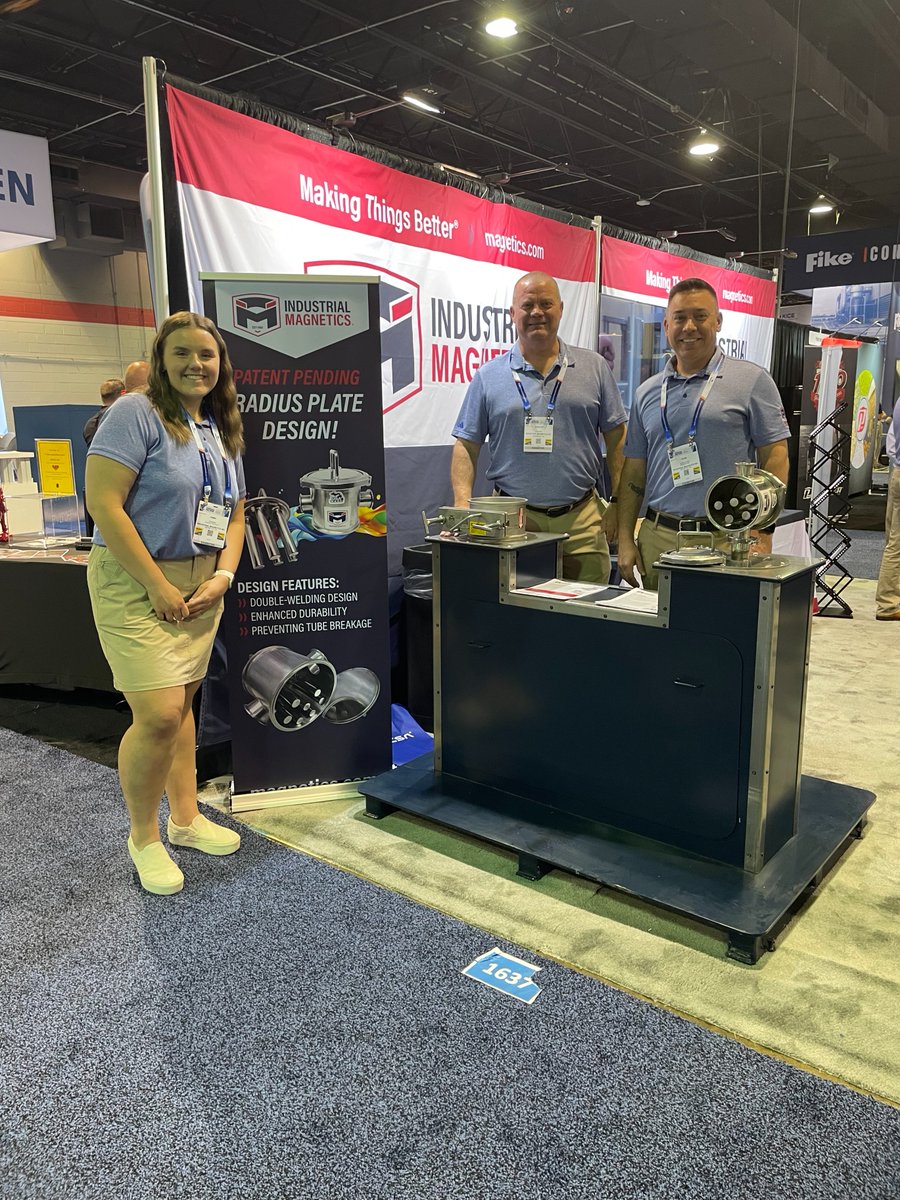 ProcessingMag's tweet image. We got to check out  @IMImagnets&apos;s Inc.&apos;s new in house design (patent pending) liquid line magnet at the Powder &amp;amp; Bulk Solids Show #powdershow #powdershow2025 #industrialmagnetics #processing
