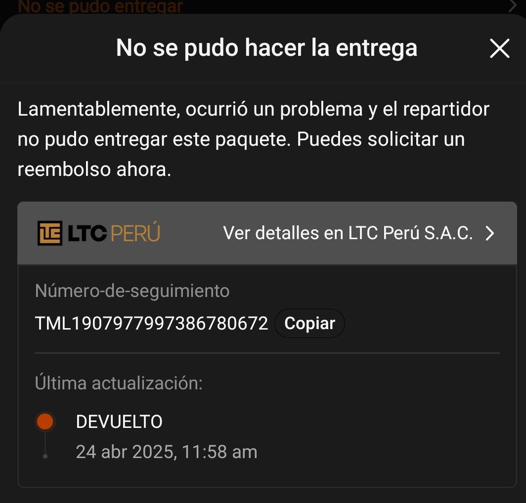 anguiel1's tweet photo. Denuncia en contra de la empresa #LTCPERUSAC operador logístico de la empresa #Temu malísimo servicio.
En contexto, no me entregaron los pedidos que realice a temu, manifestando que no encontraron la dirección. Me pidieron la ubicación por maps en WhatsApp y como no se las di. https://t.co/4HvBHQ9fGW