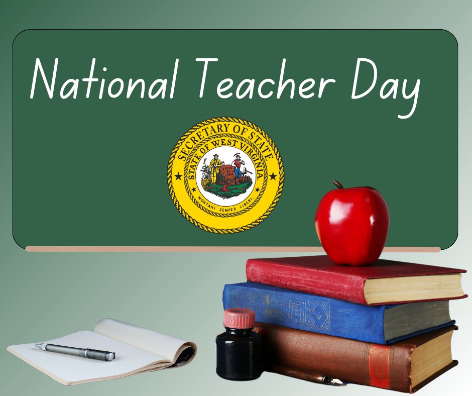 Today, on national Teacher Day, we celebrate the incredible educators who shape the future of our children and communities. 

As the proud husband of a teacher in Kanawha County, WVSOS Kris Warner wants to extend his heartfelt gratitude to all the teachers across our great state.
