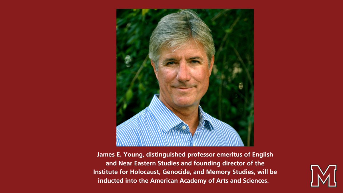 UMass Amherst (@umassamherst) on Twitter photo We are proud to announce that James E. Young, distinguished professor emeritus and founding director of #UMass Institute for Holocaust, Genocide, and Memory Studies, has been elected to the <a href="/americanacad/">American Academy of Arts & Sciences</a>.
👏 Please join us in congratulating him.
bit.ly/3ENbAfk
<a href="/UMassHFA/">UMass Amherst HFA</a> We are proud to announce that James E. Young, distinguished professor emeritus and founding director of #UMass Institute for Holocaust, Genocide, and Memory Studies, has been elected to the <a href="/americanacad/">American Academy of Arts & Sciences</a>.
👏 Please join us in congratulating him.
bit.ly/3ENbAfk
<a href="/UMassHFA/">UMass Amherst HFA</a>