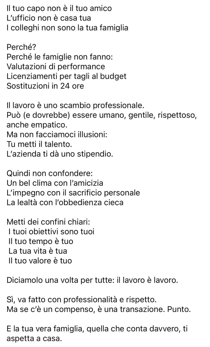 Da leggere a voce alta, soprattutto a quei colleghi che non hanno capito un cazzo della vita, ma te la vogliono spiegare.
Chiudiamo il Primo Maggio così.