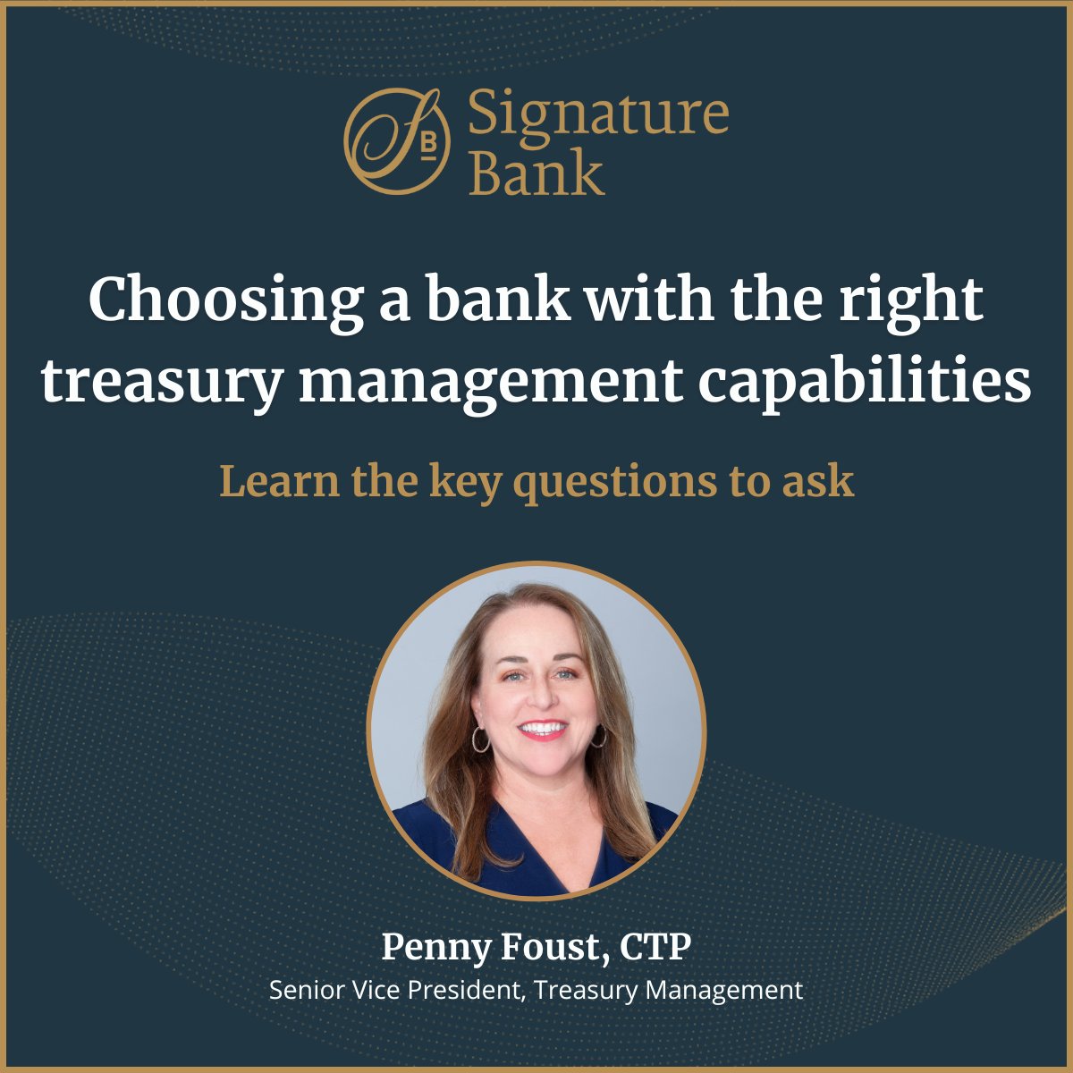 Signature Bank (@signaturebnkchi) on Twitter photo Choosing a banking partner is about more than transactions — it’s about strengthening cash flow, reducing risk and staying agile. Penny L. Foust, CTP, SVP at Signature Bank, shares key questions to ask in this <a href="/MKEBizJournal/">Milwaukee Business Journal</a> article: bizjournals.com/milwaukee/news… Choosing a banking partner is about more than transactions — it’s about strengthening cash flow, reducing risk and staying agile. Penny L. Foust, CTP, SVP at Signature Bank, shares key questions to ask in this <a href="/MKEBizJournal/">Milwaukee Business Journal</a> article: bizjournals.com/milwaukee/news…