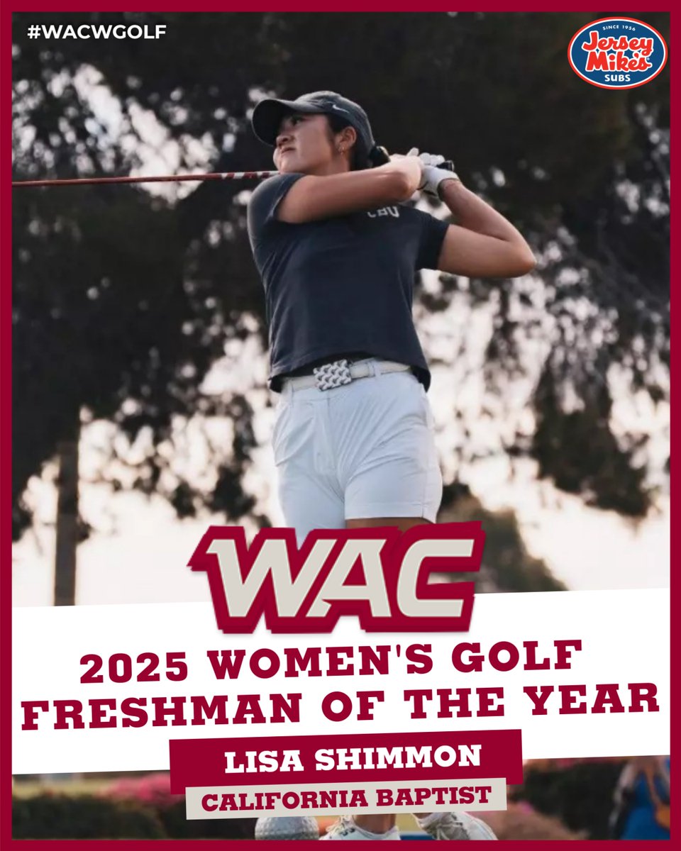 🌟⛳️ 2025 WAC WOMEN'S GOLF FRESHMAN OF THE YEAR ⛳️🌟

Lisa Shimmon | <a href="/CBUwomensgolf/">California Baptist Women's Golf</a> 

#OneWAC x #WACwgolf