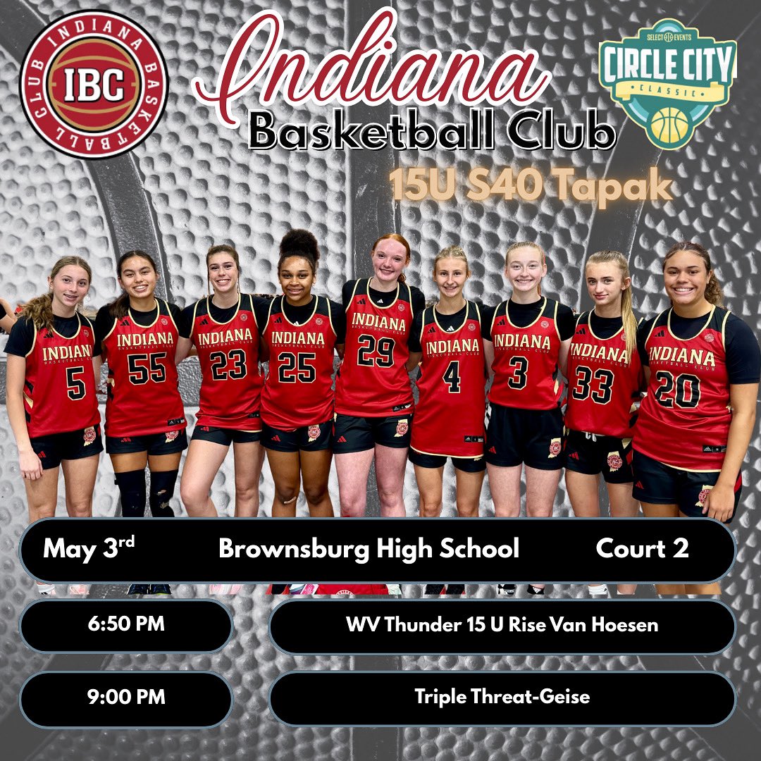 Indiana Basketball Club 15U S40 (@ibcwbb15us40) on Twitter photo This is the last weekend we will be playing locally in the Indy area. Would love for you to catch a game. 🔥 <a href="/IBCWBB/">Indiana Basketball Club</a>
<a href="/AveryS39058/">Avery Schwartzman</a> <a href="/AmeliaR2028/">Amelia Richter</a> <a href="/HaleyWagoner23/">Haley Wagoner</a> <a href="/washmyjourney/">Journey Washington</a> <a href="/HalleMoore28/">HalleMoore</a> <a href="/LilaBusenbark/">Lila Busenbark</a> <a href="/lilstapak3/">Lillia Tapak</a> <a href="/KatharineLehr33/">Kate Lehr</a> <a href="/Leilaw3lls/">Leila Wells</a> This is the last weekend we will be playing locally in the Indy area. Would love for you to catch a game. 🔥 <a href="/IBCWBB/">Indiana Basketball Club</a>
<a href="/AveryS39058/">Avery Schwartzman</a> <a href="/AmeliaR2028/">Amelia Richter</a> <a href="/HaleyWagoner23/">Haley Wagoner</a> <a href="/washmyjourney/">Journey Washington</a> <a href="/HalleMoore28/">HalleMoore</a> <a href="/LilaBusenbark/">Lila Busenbark</a> <a href="/lilstapak3/">Lillia Tapak</a> <a href="/KatharineLehr33/">Kate Lehr</a> <a href="/Leilaw3lls/">Leila Wells</a>