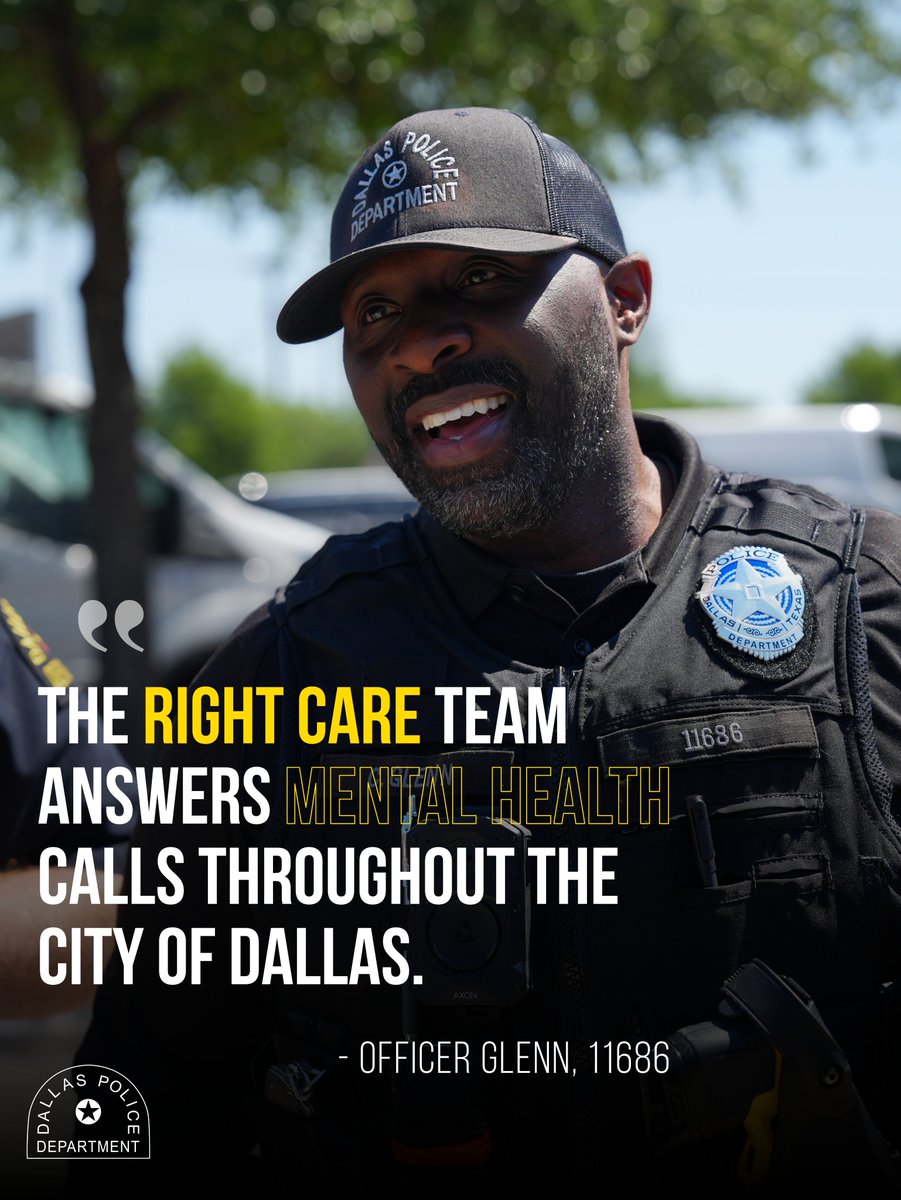 May is #MentalHealthAwarenessMonth! In #Dallas, RIGHT Care – a team of paramedics, officers, and clinicians—responds to mental health crises, providing care and support while helping divert individuals from jail or hospitalization. #DallasPD